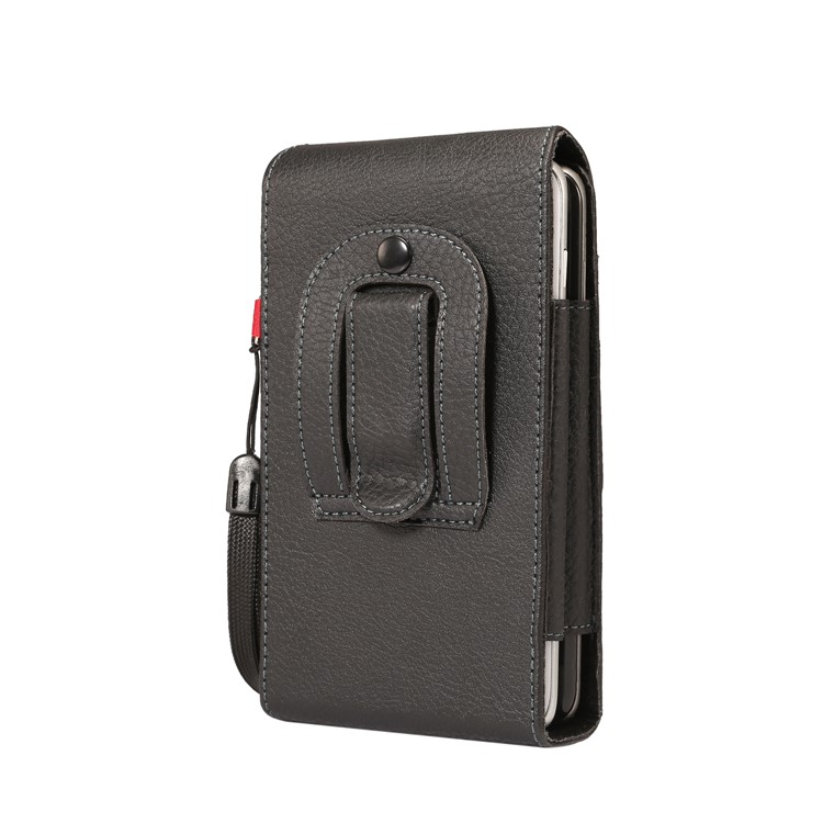 Kartensteckplätze Litschi Vertikal Flip Lederholster Fall Für Das IPhone 8 / LG G5, Größe: 15.5x8x3.5cm - Schwarz-2