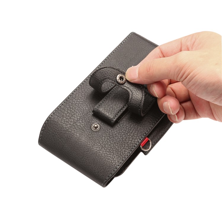 Kartensteckplätze Litschi Vertikal Flip Lederholster Fall Für Das IPhone 8 / LG G5, Größe: 15.5x8x3.5cm - Schwarz-8