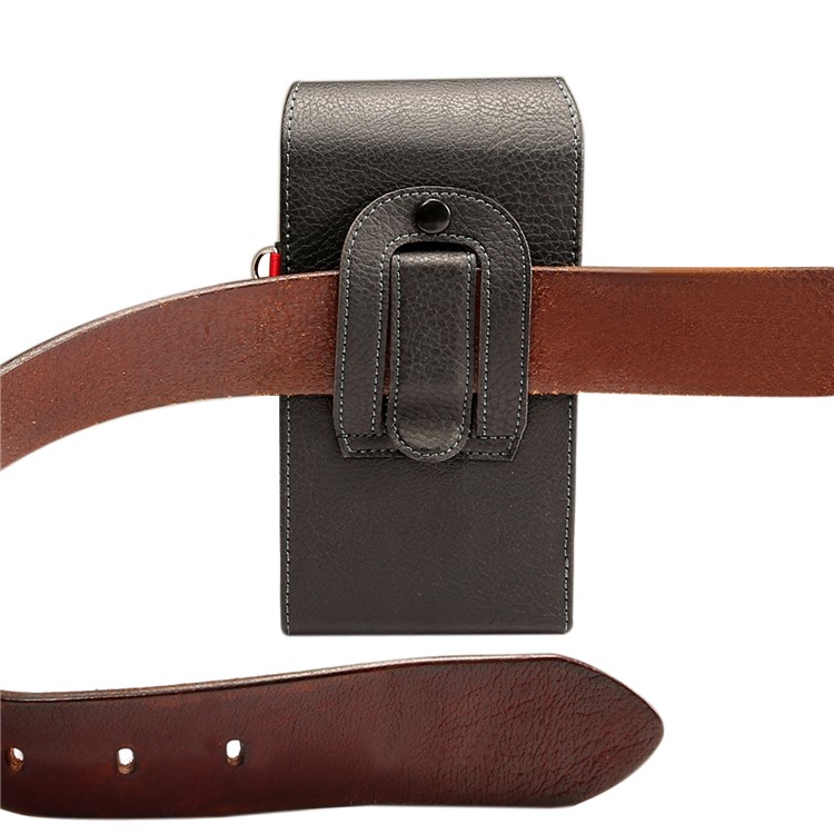 Kartensteckplätze Litschi Vertikal Flip Lederholster Fall Für Das IPhone 8 / LG G5, Größe: 15.5x8x3.5cm - Schwarz-9