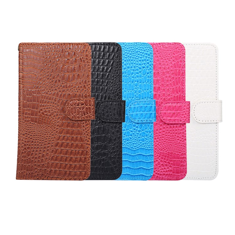 Crocodile Texture Universal Wallet Leather Flip Case with 360 Degree Rotary Clip for iPhone 7 Plus Size: 16.3 x 8.3 x1.8cm - Black-8