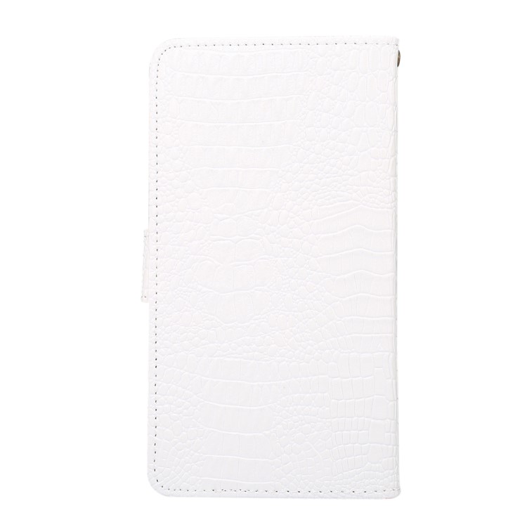 Universal Crocodile Texture Wallet Leather Mobile Shell with 360 Degree Rotary Clip for iPhone 8 Plus Size: 16.3 x 8.3 x 1.8cm - White-2