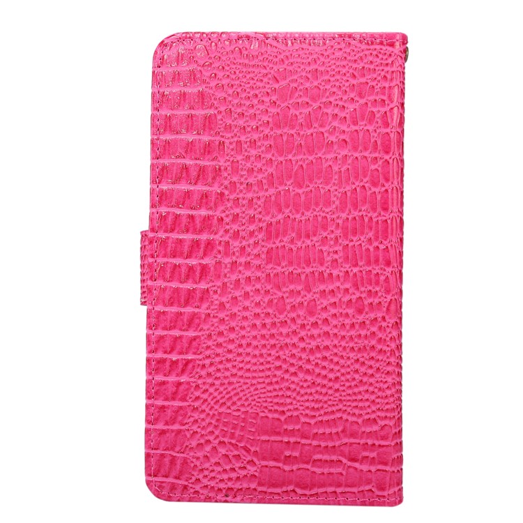 Crocodile Texture Universal Wallet Leather Phone Cover with Full Degree Rotary Clip for iPhone 8 Plus Size: 16.3 x 8.3 x 1.8cm - Rose-2