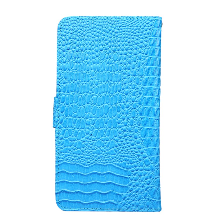Universal Crocodile Texture Wallet Leather Folio Case with 360 Degree Rotary Clip for iPhone 8 Plus Size: 16.3 x 8.3 x 1.8cm - Blue-2