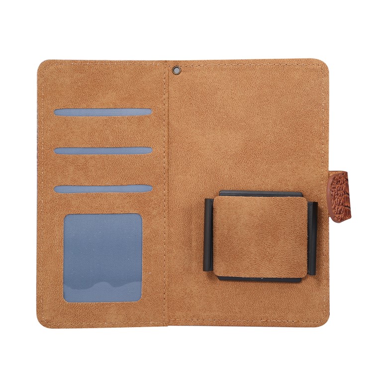 Crocodile Texture Universal Wallet Leather Case Shell with Full Degree Rotary Clip for iPhone 8 Plus Size: 16.3 x 8.3 x 1.8cm - Brown-4