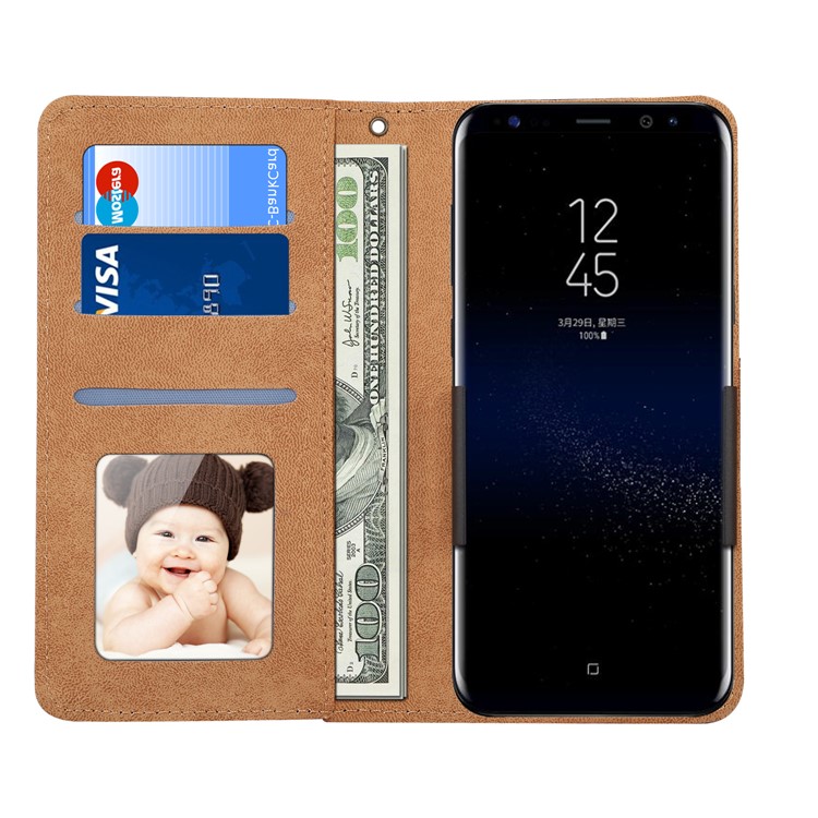 Universal Stretchable Clip Holder Crocodile Wallet Leather Case for Samsung Galaxy S8 Etc, Size: 15.7 x 8 x 1.8cm - Black-3