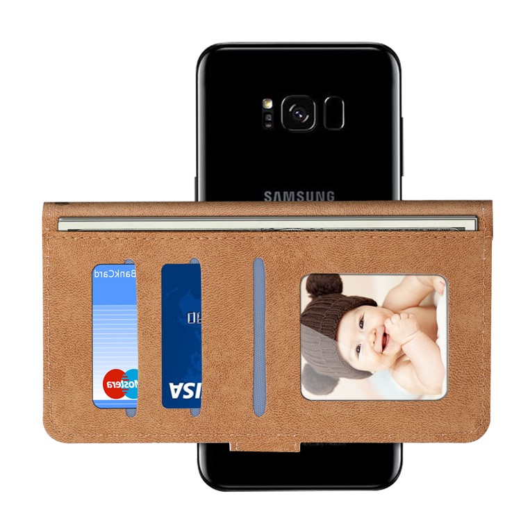 Universal Stretchable Clip Holder Crocodile Wallet Leather Case for Samsung Galaxy S8 Etc, Size: 15.7 x 8 x 1.8cm - Black-7