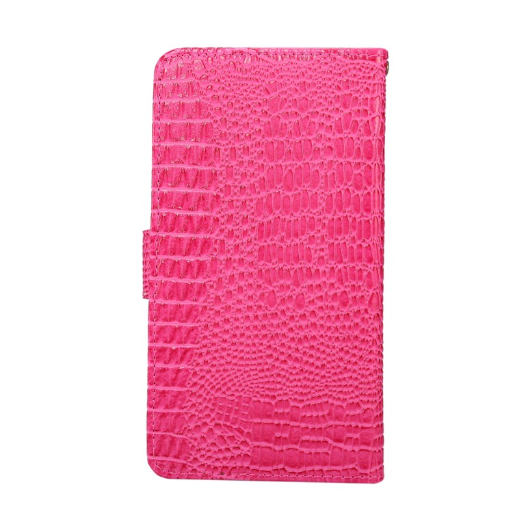 Universal Extending Clip Crocodile Texture Wallet Leather Shell for Samsung Galaxy S9 S8 Etc, Size: 15.7 x 8 x 1.8cm - Rose-2