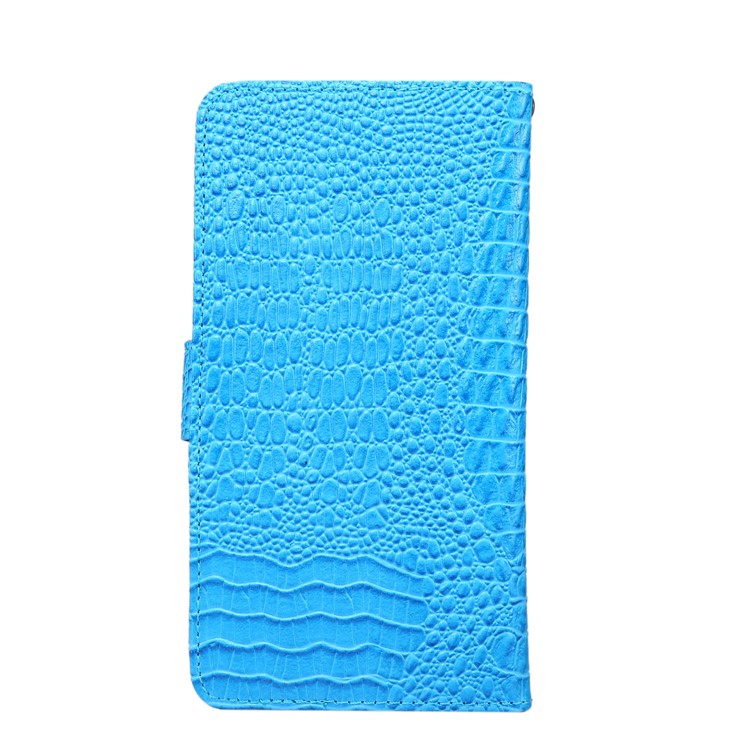Caja Universal Estirable Del Teléfono Del Cuero De La Carpeta De La Textura Del Cocodrilo Del Clip Para La Galaxia S9 S8 De Samsung, Etc, Tamaño: 15.7 X 8 Los X 1.8cm - Azul-2