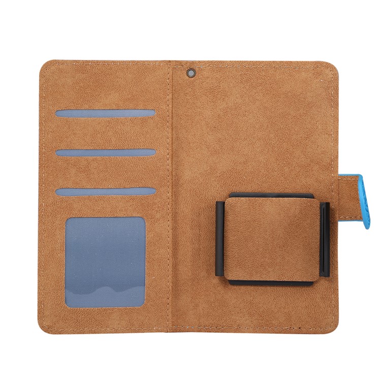 Caja Universal Estirable Del Teléfono Del Cuero De La Carpeta De La Textura Del Cocodrilo Del Clip Para La Galaxia S9 S8 De Samsung, Etc, Tamaño: 15.7 X 8 Los X 1.8cm - Azul-4