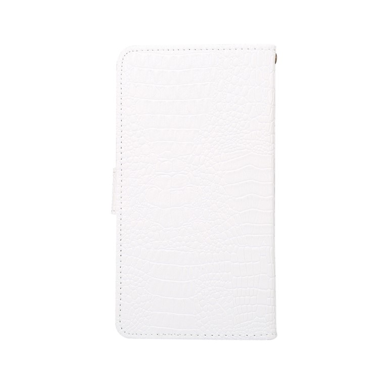 Crocodile Texture Universal Wallet Leather Mobile Shell with 360 Degree Rotary Clip for iPhone X / Samsung S7, Size: 7.5x14.5x1.8cm - White-2