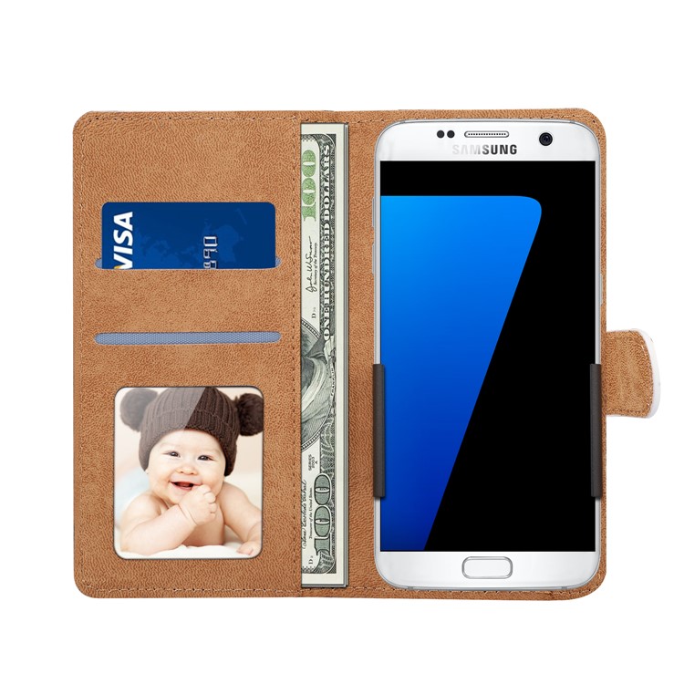 Crocodile Texture Universal Wallet Leather Mobile Shell with 360 Degree Rotary Clip for iPhone X / Samsung S7, Size: 7.5x14.5x1.8cm - White-3