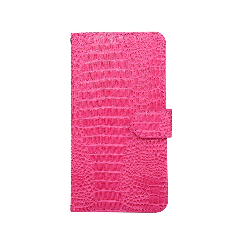 Crocodile Texture Universal Wallet Leather Phone Cover with 360 Degree Rotary Clip for iPhone X / Samsung S7, Size: 7.5x14.5x1.8cm - Rose-1