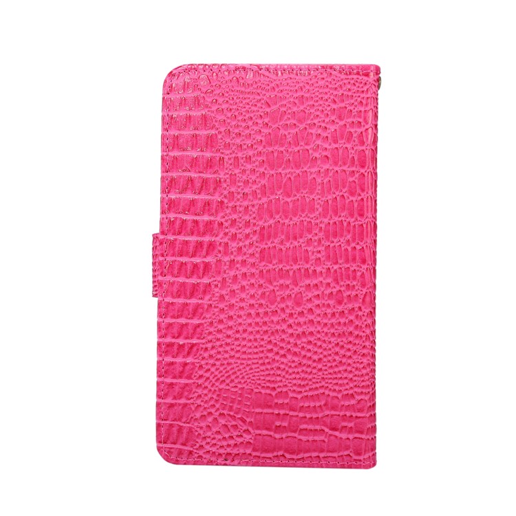 Crocodile Texture Universal Wallet Leather Phone Cover with 360 Degree Rotary Clip for iPhone X / Samsung S7, Size: 7.5x14.5x1.8cm - Rose-2