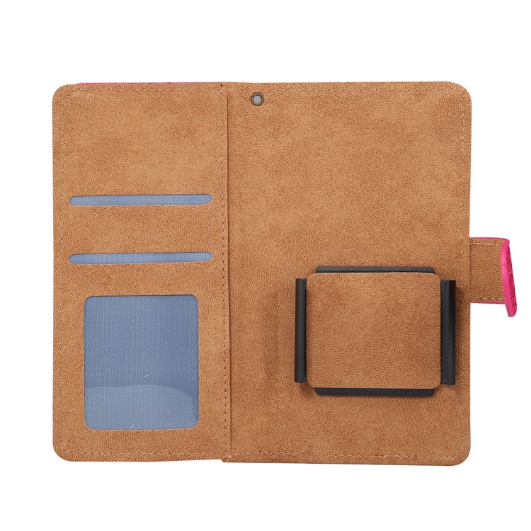 Crocodile Texture Universal Wallet Leather Phone Cover with 360 Degree Rotary Clip for iPhone X / Samsung S7, Size: 7.5x14.5x1.8cm - Rose-4