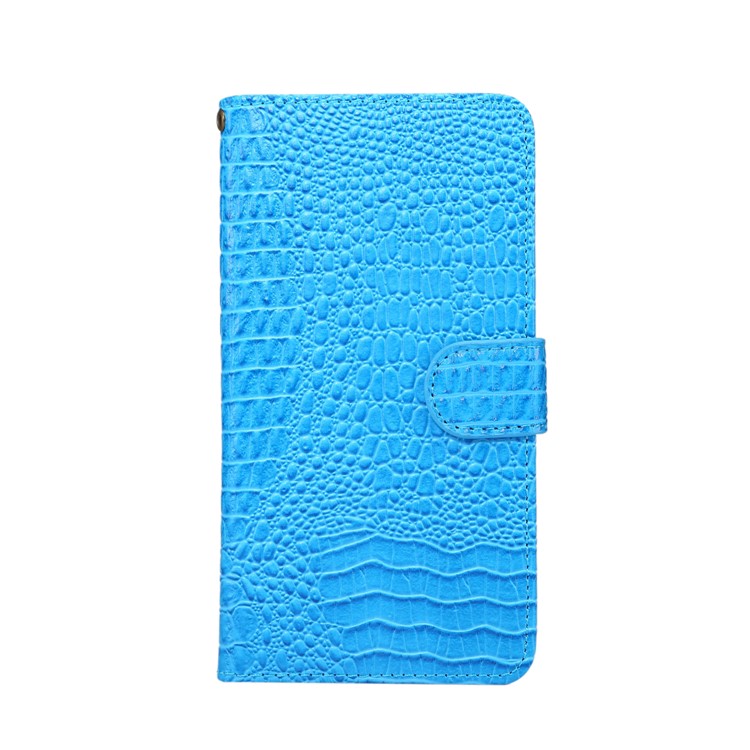 Crocodile Texture Universal Wallet Leather Folio Case with 360 Degree Rotary Clip for iPhone X / Samsung S7, Size: 7.5x14.5x1.8cm - Blue-1