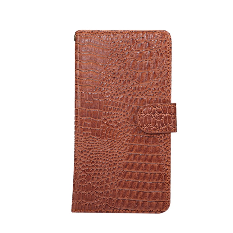 Crocodile Texture Universal Wallet Leather Phone Casing with 360 Degree Rotary Clip for iPhone X / Samsung S7, Size: 7.5x14.5x1.8cm - Brown-1