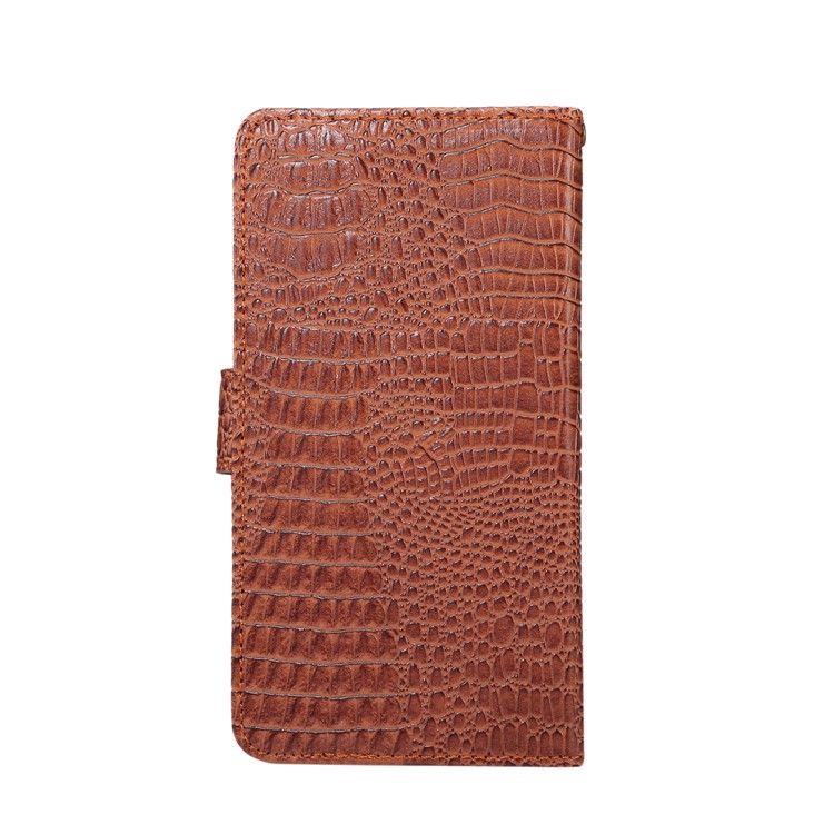 Crocodile Texture Universal Wallet Leather Phone Casing with 360 Degree Rotary Clip for iPhone X / Samsung S7, Size: 7.5x14.5x1.8cm - Brown-2