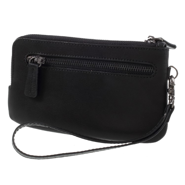 Genuine Leather Zipper Wallet Phone Case for iPhone 7 /6s / 6 4.7 inch - Black-2