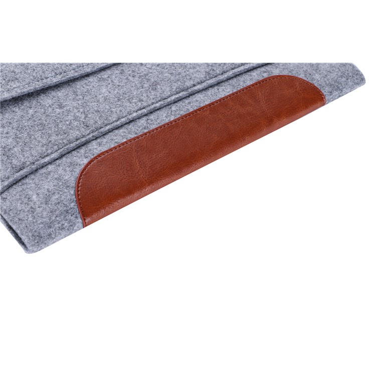 Felt Sleeve Universal Bag PU Leather Cover for 7-8 Inch Tablet, Size: 23.5x1x16.7cm - Light Grey-10