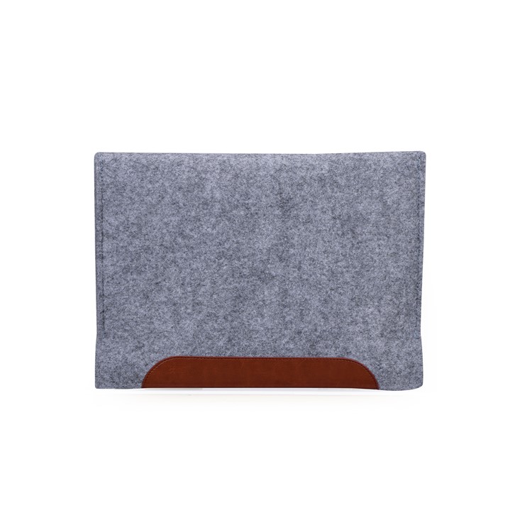 Felt Sleeve Universal Bag PU Leather Cover for 7-8 Inch Tablet, Size: 23.5x1x16.7cm - Light Grey-2