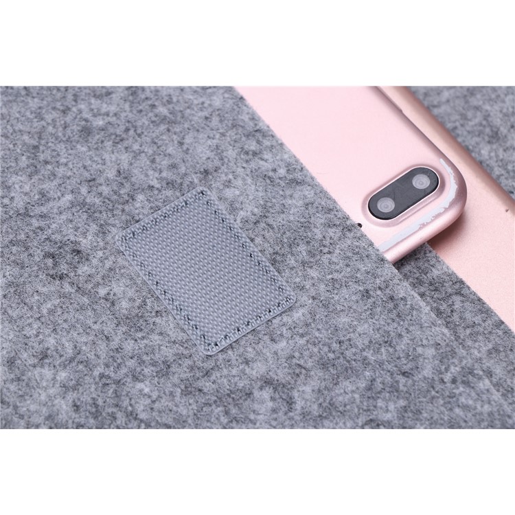 Felt Sleeve Universal Bag PU Leather Cover for 7-8 Inch Tablet, Size: 23.5x1x16.7cm - Light Grey-5