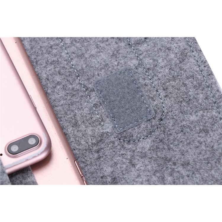 Felt Sleeve Universal Bag PU Leather Cover for 7-8 Inch Tablet, Size: 23.5x1x16.7cm - Light Grey-6
