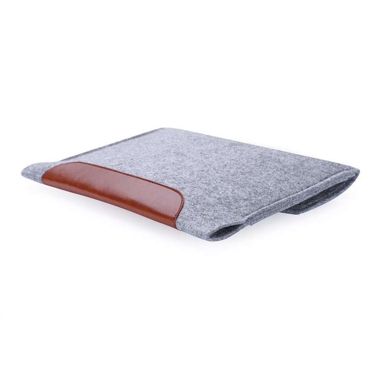 Felt Sleeve Universal Bag PU Leather Cover for 7-8 Inch Tablet, Size: 23.5x1x16.7cm - Light Grey-7
