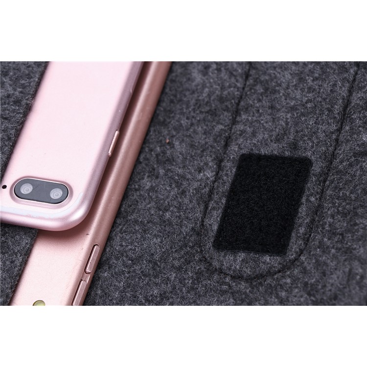 Universal Felt Sleeve Bag Velcro Closure Tablet Pouch Bag for iPad Pro 10.5 inch (2017) etc. - Dark Grey-6