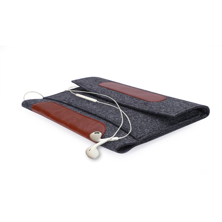 Universal Felt Sleeve Bag Velcro Closure Tablet Pouch Bag for iPad Pro 10.5 inch (2017) etc. - Dark Grey-8