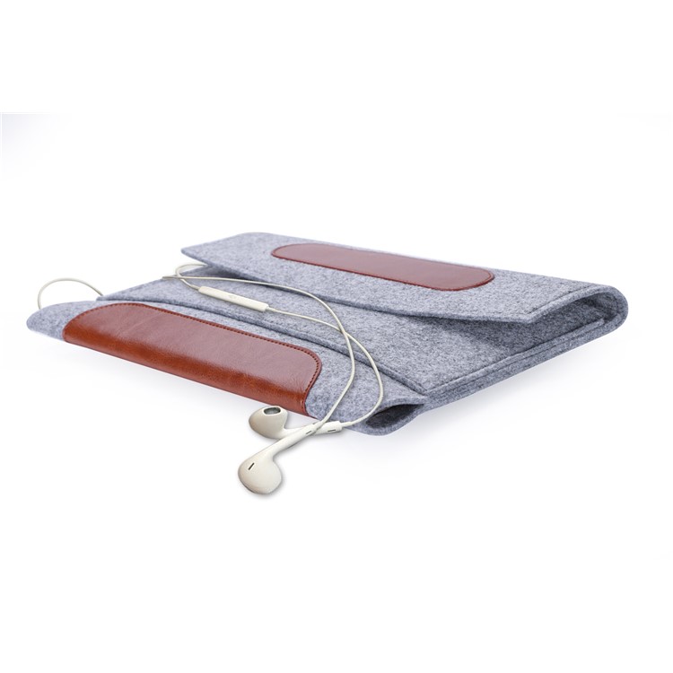 Universal Sleeve Bag Felt Pouch Bag with Velcro Closure for iPad Pro 10.5 inch (2017) etc. - Light Grey-8