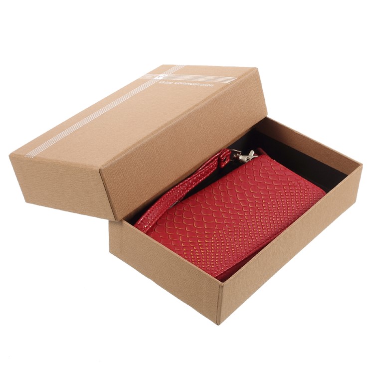 PU Leather Zipper Closure Handbag Smartphone Pouch Bag for iPhone 8 Plus/7 Plus etc. - Red / Fish Scale Texture-11