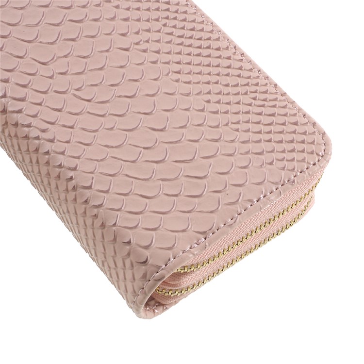 Universal Smartphone Leather Pouch Wallet for iPhone 8 Plus/7 Plus etc. - Rose Gold / Fish Scale Texture-5