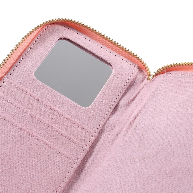 Universal Smartphone Leather Pouch Wallet for iPhone 8 Plus/7 Plus etc. - Rose Gold / Fish Scale Texture-9