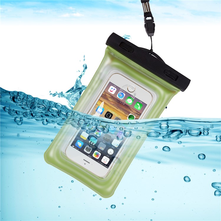 Indicator Light Universal Waterproof Dustproof Phone Case Bag for iPhone Samsung Huawei etc. - Green-1