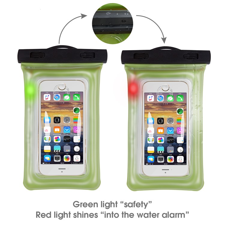 Indicator Light Universal Waterproof Dustproof Phone Case Bag for iPhone Samsung Huawei etc. - Green-3