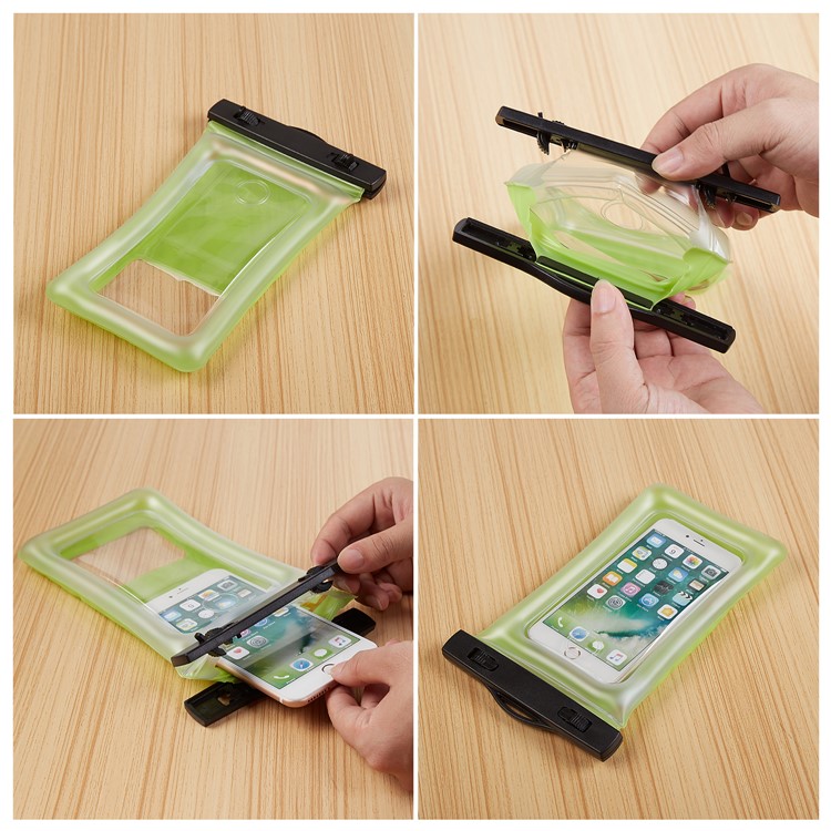 Indicator Light Universal Waterproof Dustproof Phone Case Bag for iPhone Samsung Huawei etc. - Green-4