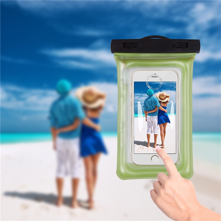Indicator Light Universal Waterproof Dustproof Phone Case Bag for iPhone Samsung Huawei etc. - Green-5