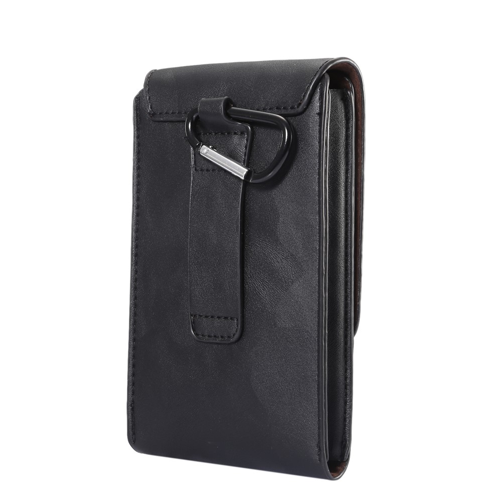 Cas D'étui En Cuir De Cuir Vertical De Cheval Pour IPhone 8 Plus / 7 Plus / Samsung Galaxy S9 + / S8 + Taille: 17x10x2.5cm - Noir