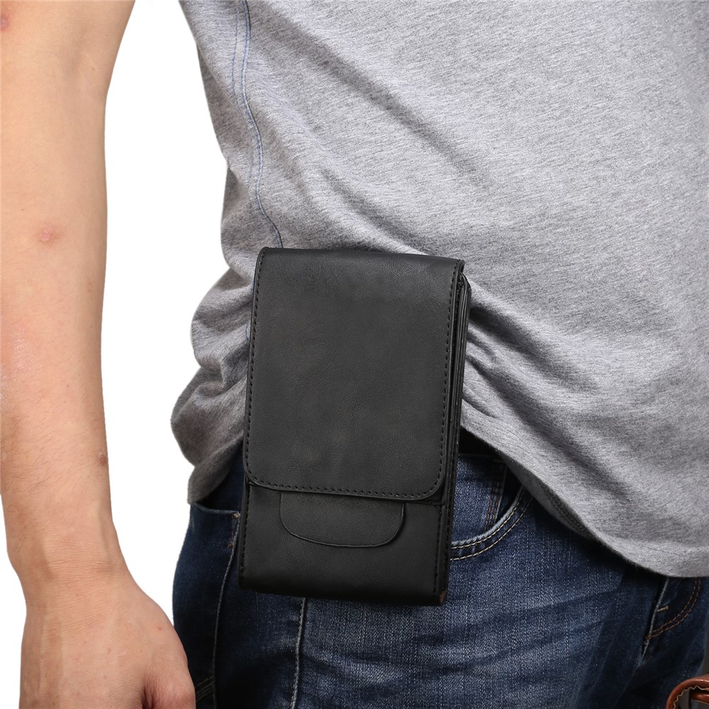 Caso De Coldre De Couro Vertical Flip Para Homem Louco Para Iphone 8 Plus / 7 Plus / Samsung Galaxy S9 + / S8 + Tamanho: 17x10x2.5cm - Preto-4