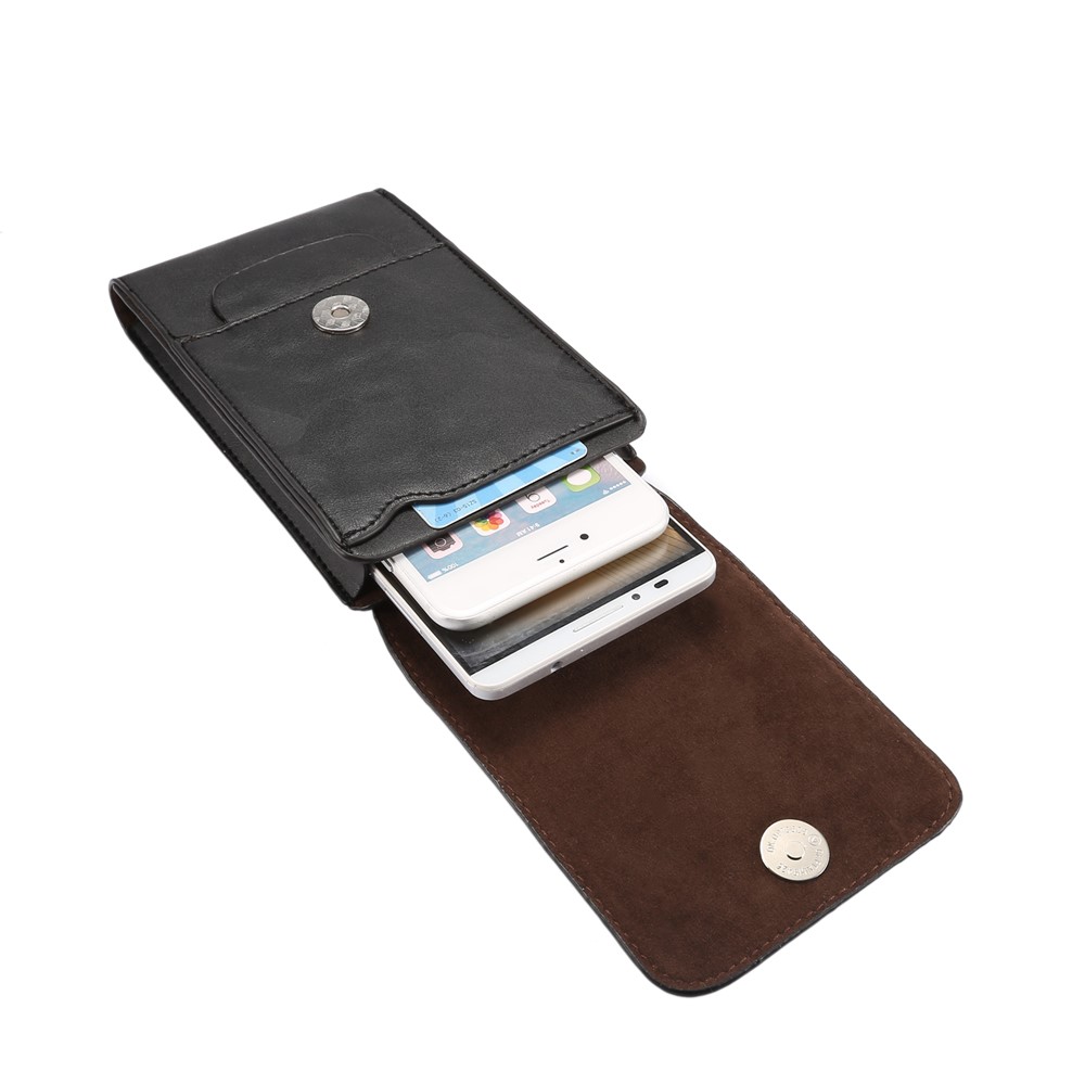 Caso De Coldre De Couro Vertical Flip Para Homem Louco Para Iphone 8 Plus / 7 Plus / Samsung Galaxy S9 + / S8 + Tamanho: 17x10x2.5cm - Preto-8