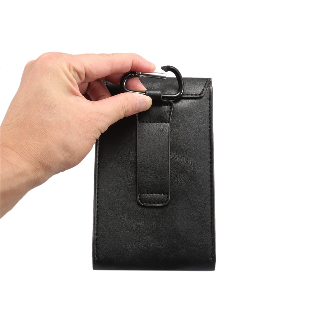 Crazy Horse Vertical Flip Leder Holster Fall Für IPhone 8 Plus / 7 Plus / Samsung Galaxy S9 + / S8 + Größe: 17x10x2.5cm - Schwarz