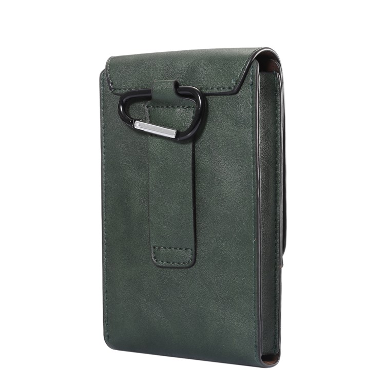 Crazy Horse Leder Holster Fall Mit Kartensteckplätzen Für Iphone 8 Plus / 7 Plus / Samsung Galaxy S9 + / S8 + Größe: 17x10x2.5cm - Grün-2