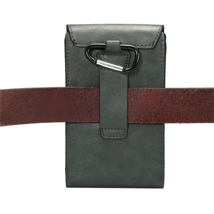 Crazy Horse Leder Holster Fall Mit Kartensteckplätzen Für Iphone 8 Plus / 7 Plus / Samsung Galaxy S9 + / S8 + Größe: 17x10x2.5cm - Grün-4
