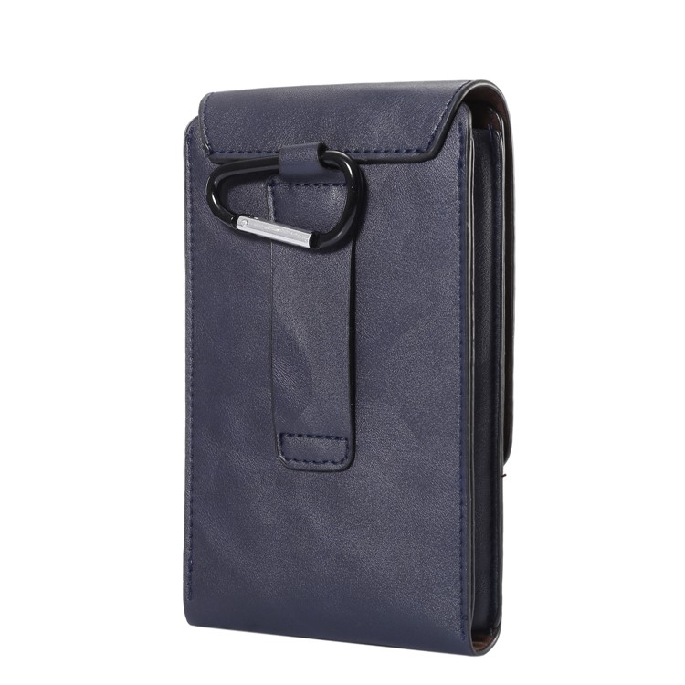 Crazy Horse Three Layers Leather Holster Case for iPhone 8 Plus/7 Plus / Samsung Galaxy S9+/S8+ Size: 17x10x2.5cm - Dark Blue-2
