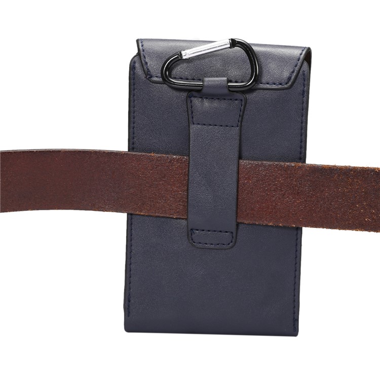Crazy Horse Three Layers Leather Holster Case for iPhone 8 Plus/7 Plus / Samsung Galaxy S9+/S8+ Size: 17x10x2.5cm - Dark Blue-3
