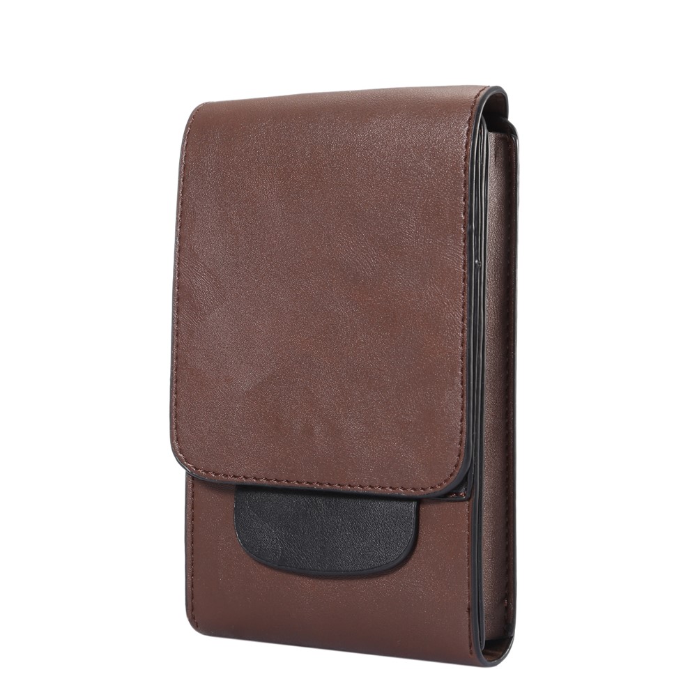 For iPhone 8 Plus / Samsung Galaxy S9+/S8+ Crazy Horse Vertical Flip Leather Holster Case Size: 17x10x2.5cm - Brown