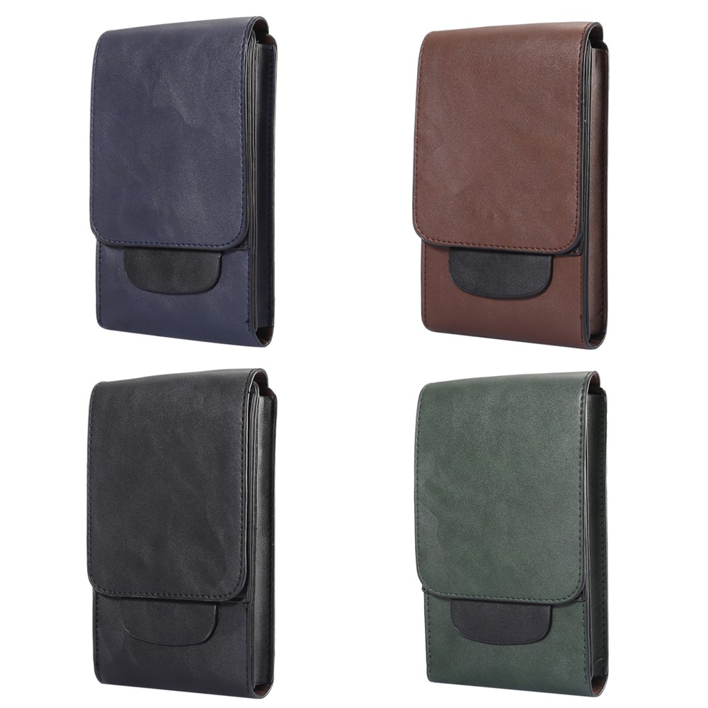 For iPhone 8 Plus / Samsung Galaxy S9+/S8+ Crazy Horse Vertical Flip Leather Holster Case Size: 17x10x2.5cm - Brown-10