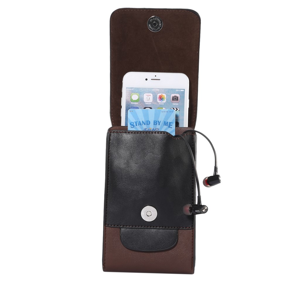 Für Iphone 8 Plus / Samsung Galaxy S9+/S8+ Crazy Horse Vertical Flip Leder Holster Hülle: 17x10x2,5 cm - Braun