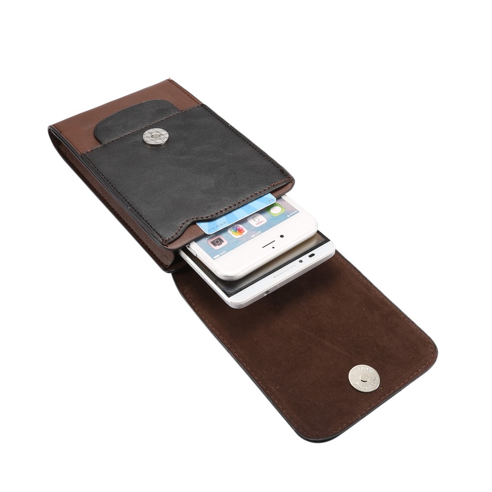 For iPhone 8 Plus / Samsung Galaxy S9+/S8+ Crazy Horse Vertical Flip Leather Holster Case Size: 17x10x2.5cm - Brown-8