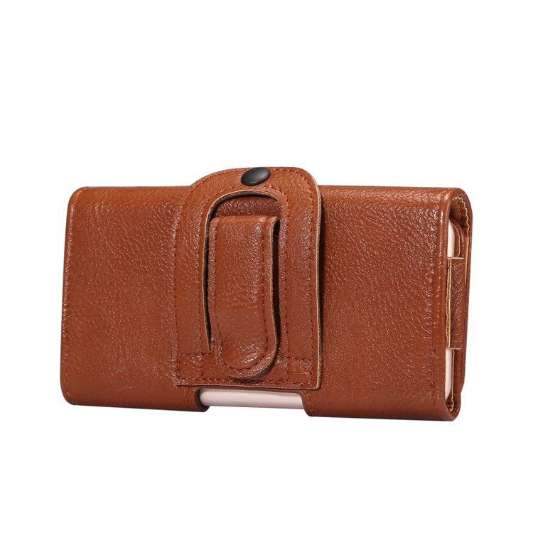 Universal Belt Clip Leather Holster Pouch for iPhone 7 / 6s / Galaxy S4 4.7 inch - Brown-2